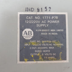 Allen-bradley 1771-p7B Power Supply Module 120/220V 16Amps