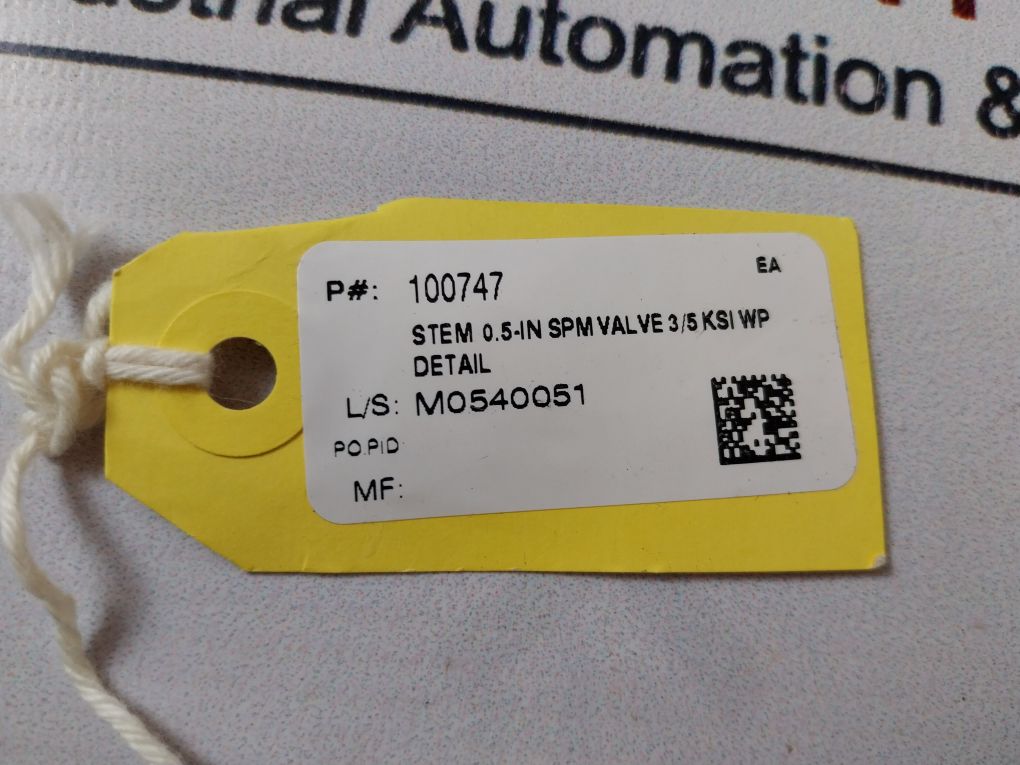 100747-aa Stem Spm Valve 3/5 Ksi Wp