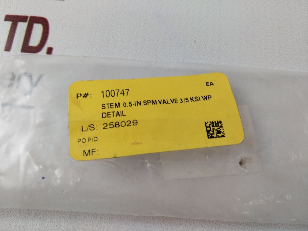 100747 Stem 0.5-in Spm Valve