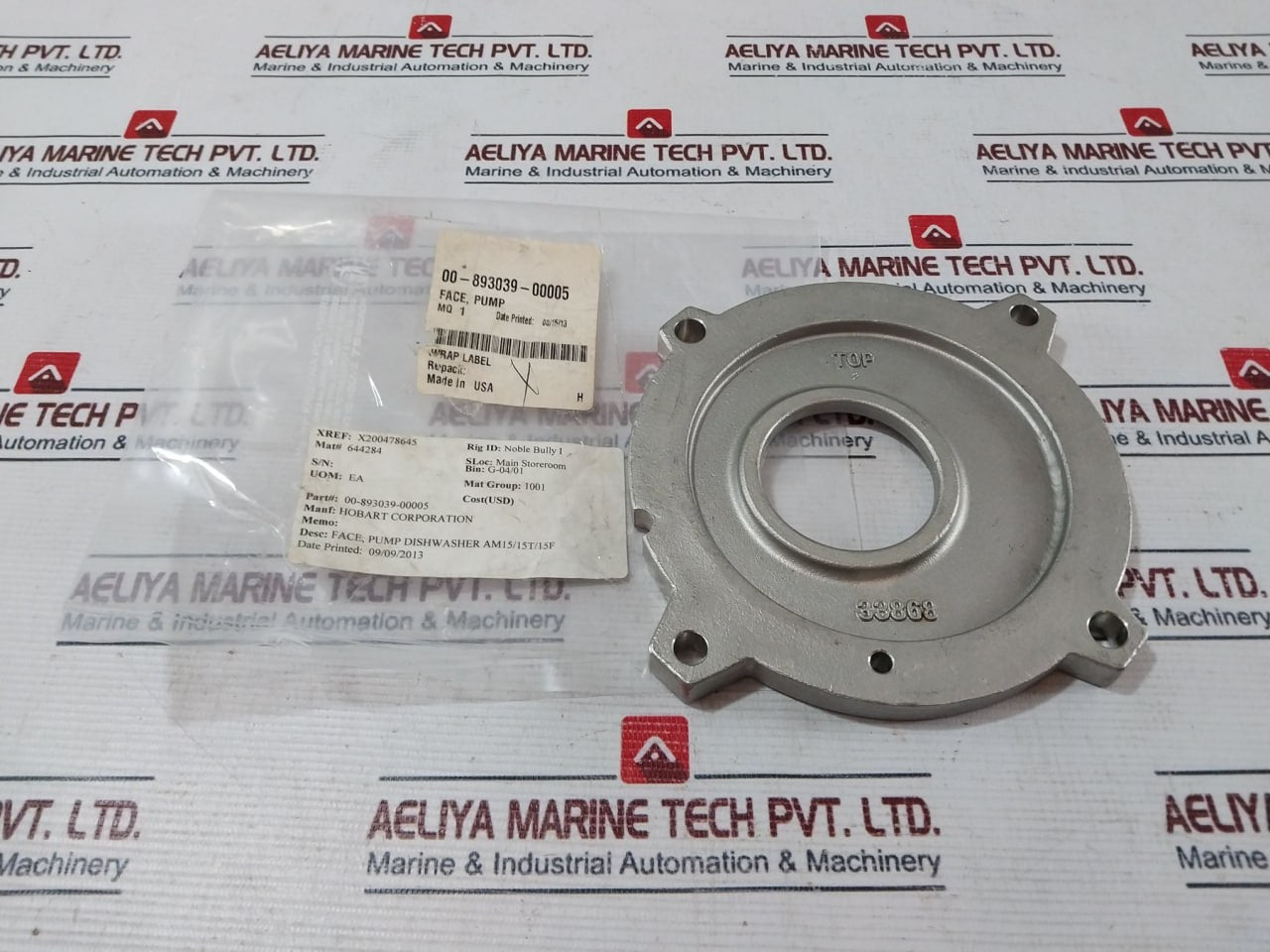 Hobart 00-893039-00005 Face Pump Dishwasher Am15/15T/15F