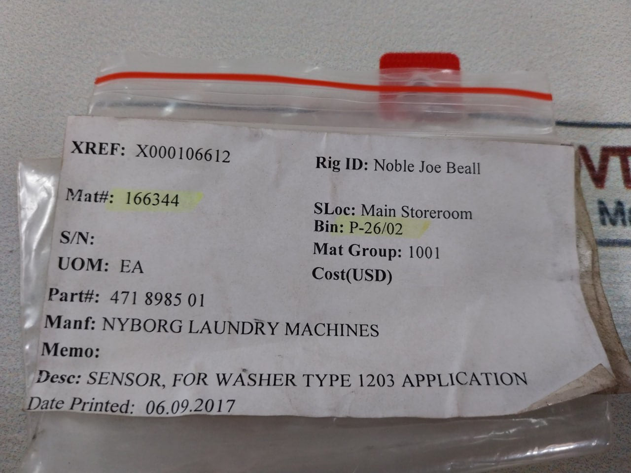 Electrolux 471 8985 01 Sensor For Washer Type 1203 Application 12V