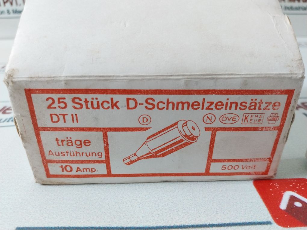 Lot Of 25X 10/500 D-schmelzeinsätze Fuse 500 Volt 10 Amp