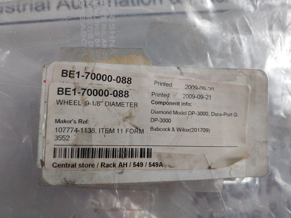 107774-1138 Wheel 9-18/" Diameter