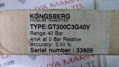 Kongsberg gt300c3g40v pressure transmitter