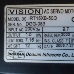 Doosan ds rt15xb 50o vision ac servo motor