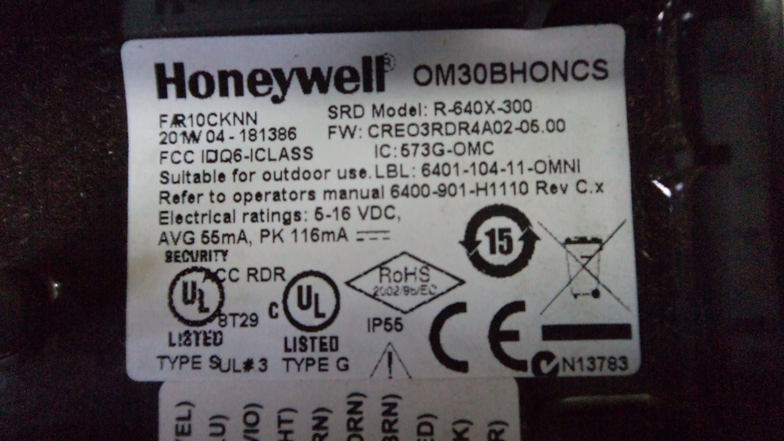 Honeywell omniclass om30bhoncs omniclass contactless smart card readers