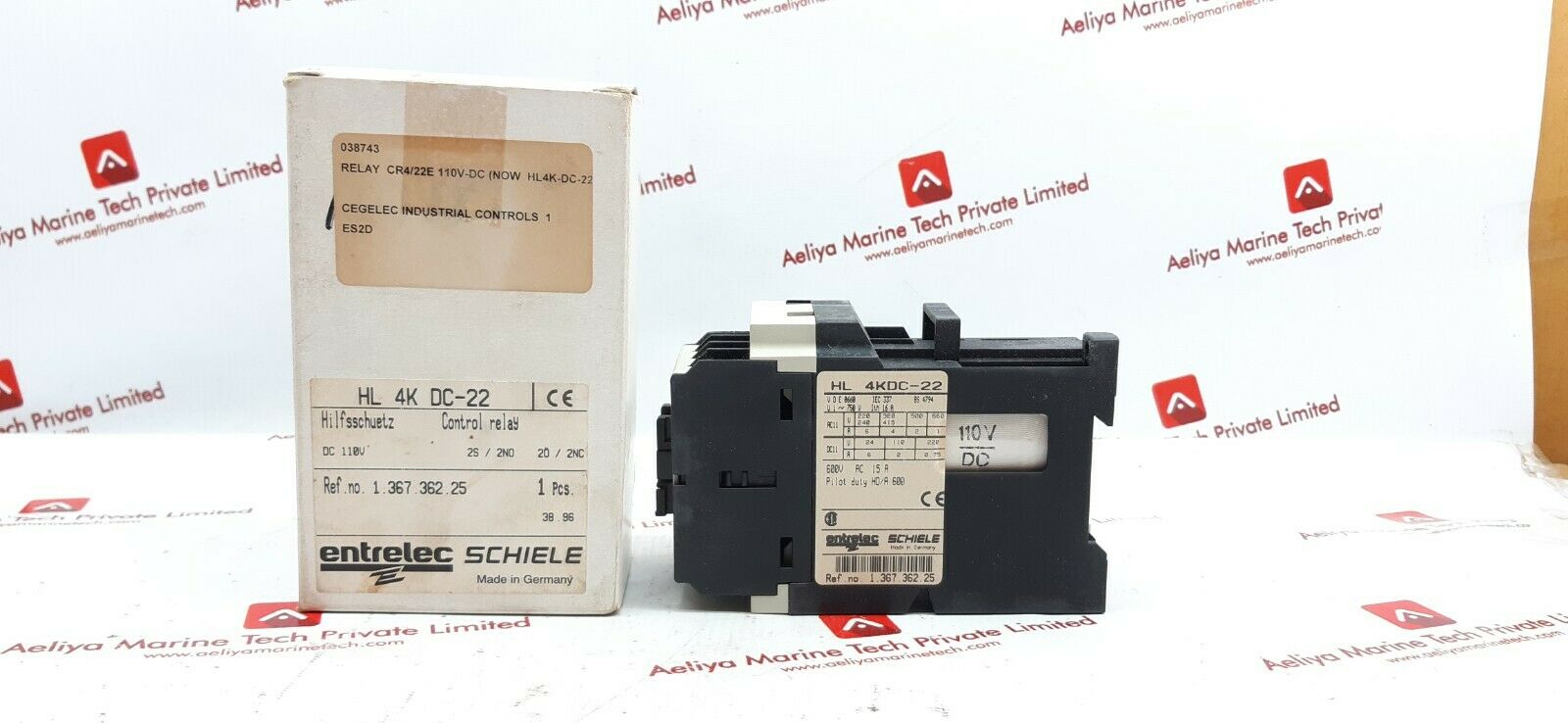 Entrelec Schiele Hl4Kdc-22 Control Relay