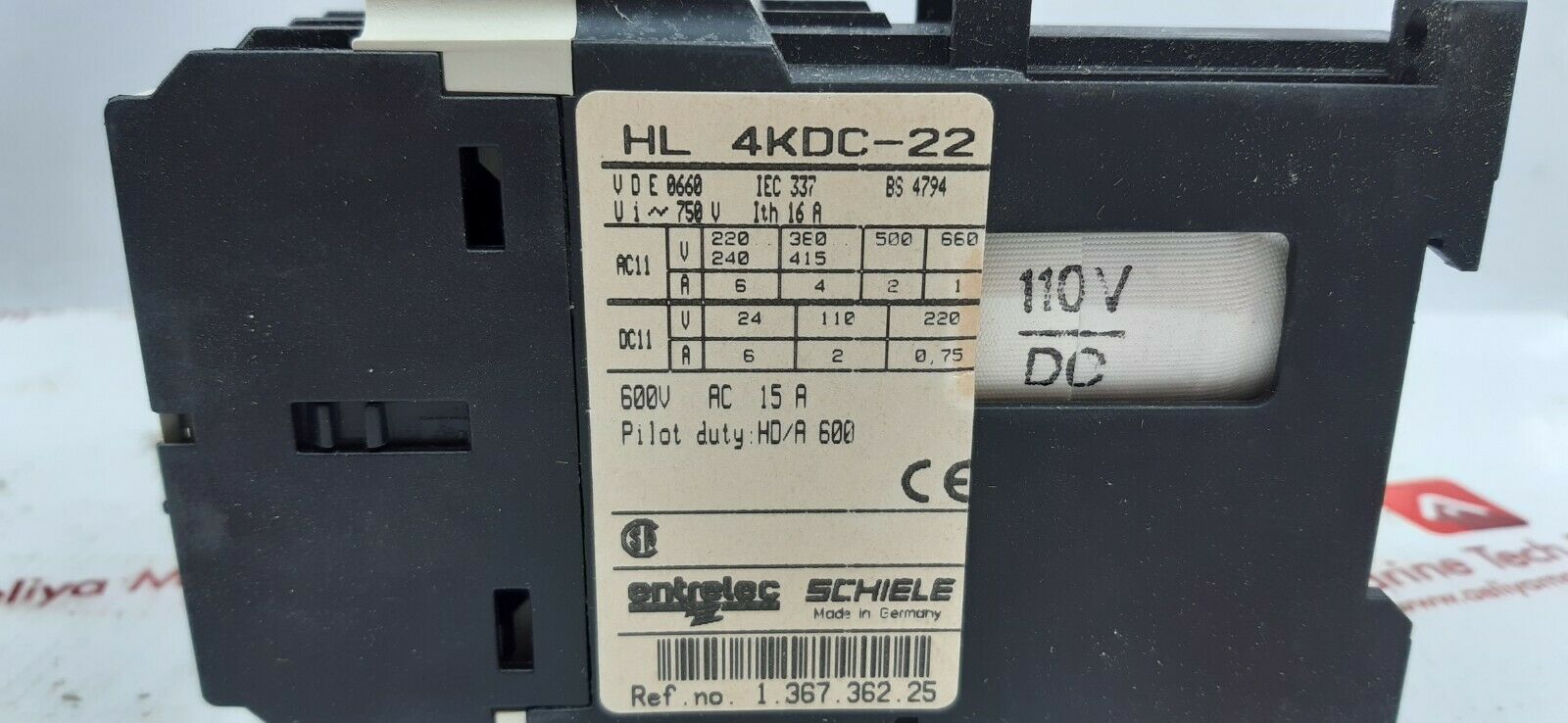 Entrelec Schiele Hl4Kdc-22 Control Relay