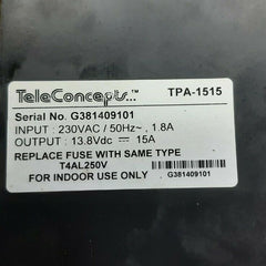 Teleconcepts tpa-1515 switching mode dc regulated power supply
