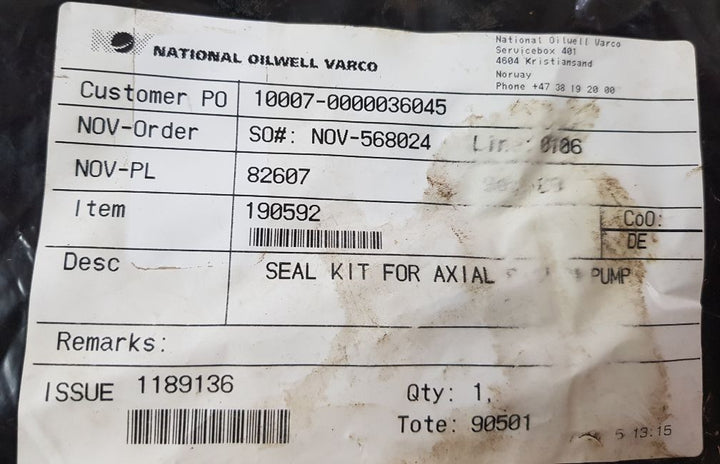 190592,F Axial Piston Pump Seal-kit