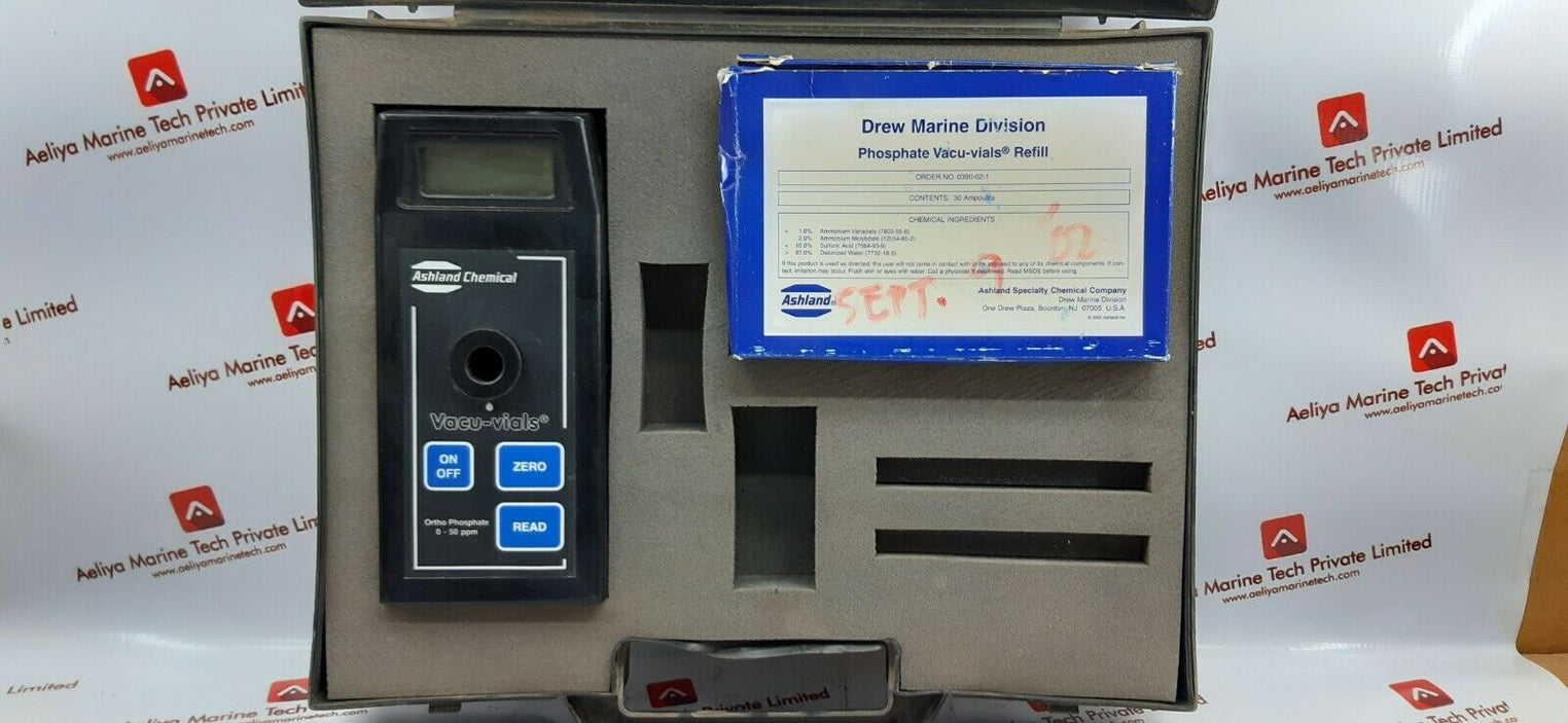 Ashland chemical phosphate ortho 0-50 ppm vacu-vials instrumental kit