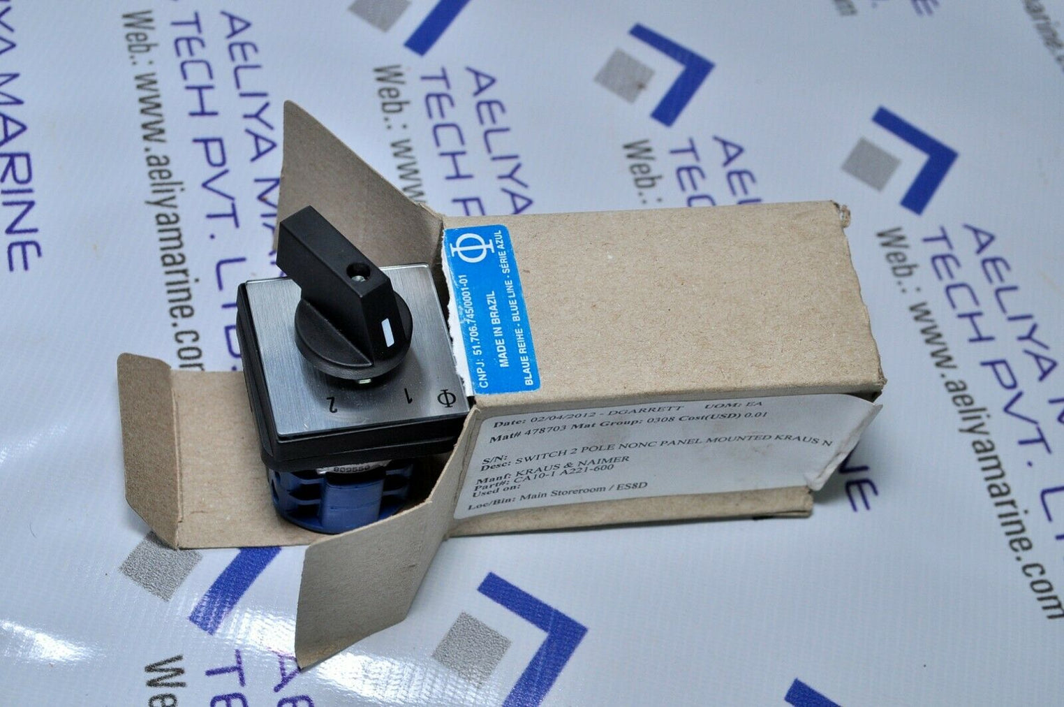 Kraus & naimer ca10-1-a221,600e pole switch