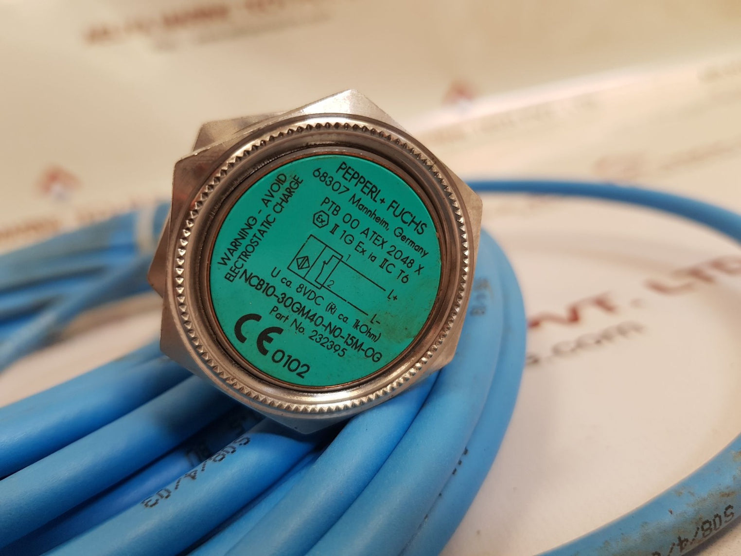Pepperl+fuchs ncb10-30gm40-n0-15m-og inductive sensor with 15m cable