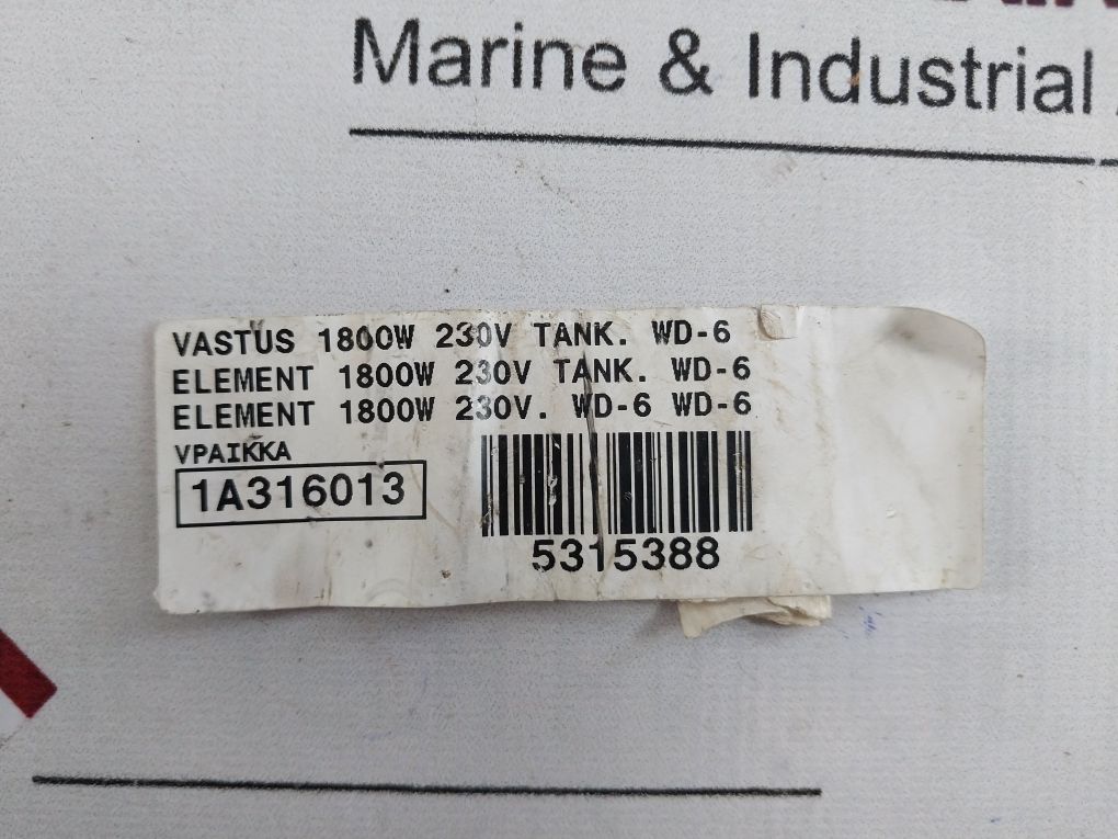 Vastus Element 1800W 230V Tank Wd-6