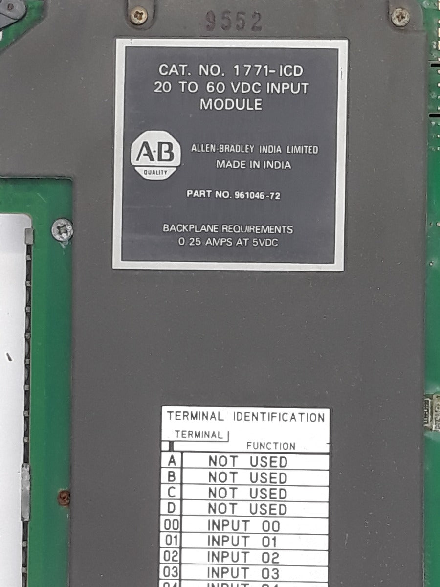 Allen bradley 1771-icd 20 to 60 vdc input module