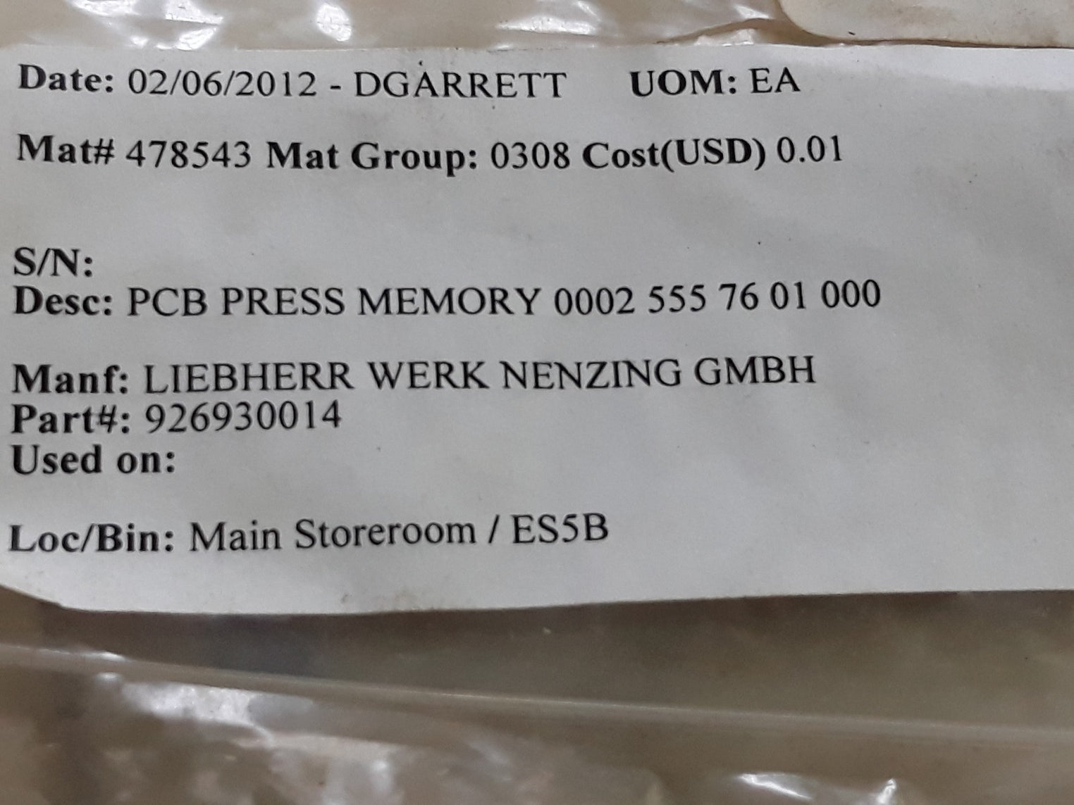 Liebherr 926930014 pcb card 0002-555.76.00.021-0