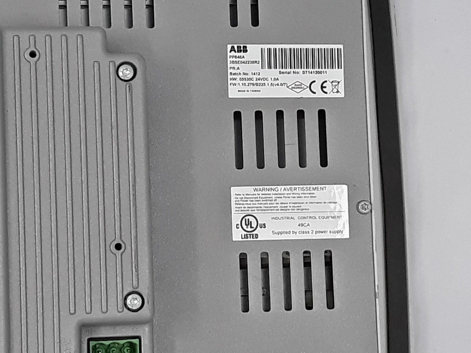 Abb panel800 pp846a 3bse042238r2 operator control panel