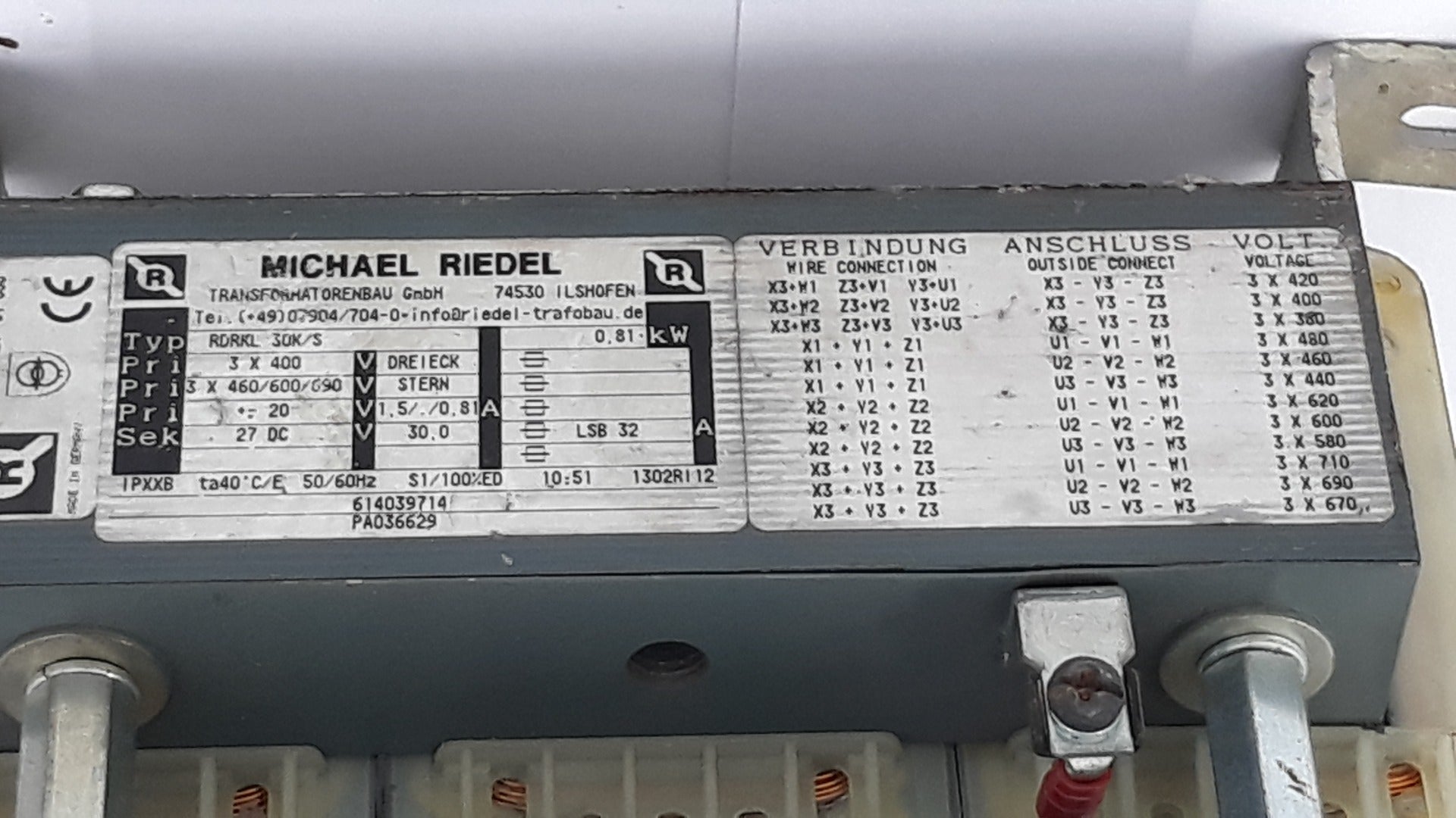 Michael Riedel Rdrkl 30K/S Transformer