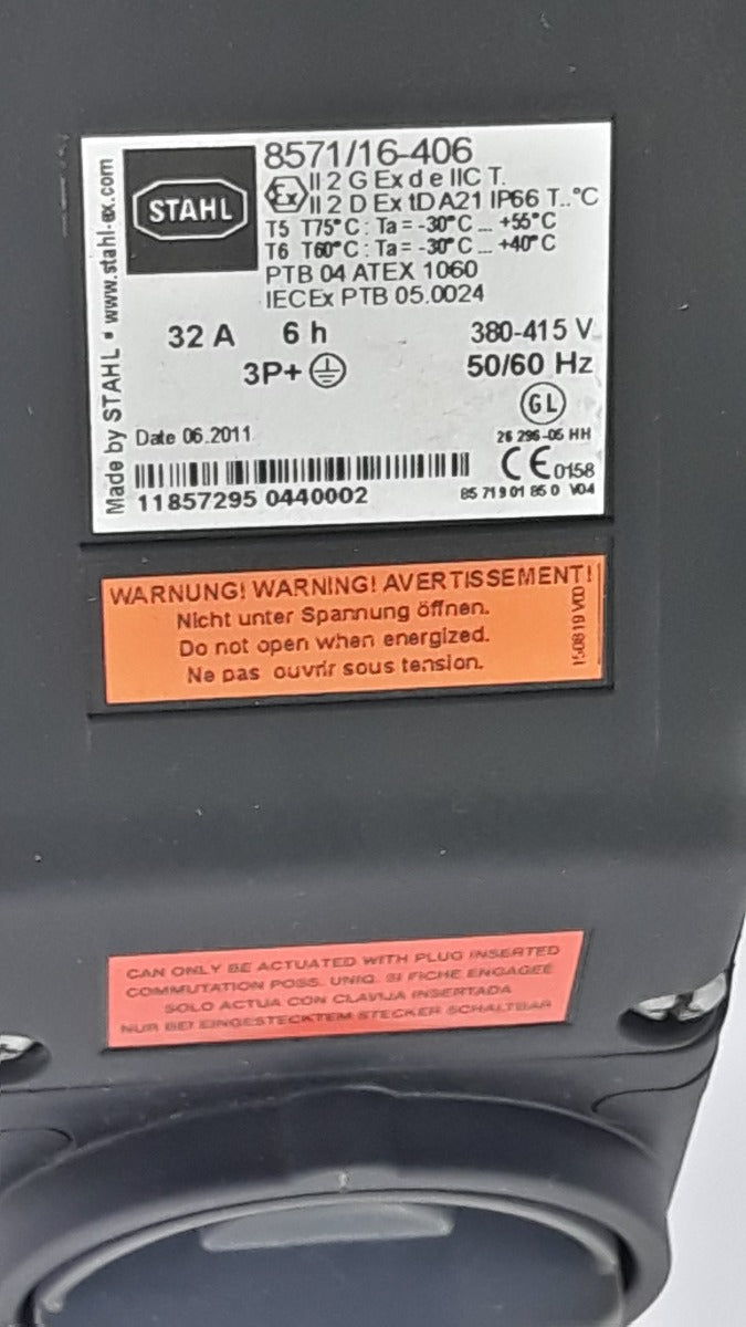 Stahl 8571/16-406 Coupler Sockets 380-415V, 32A 6H