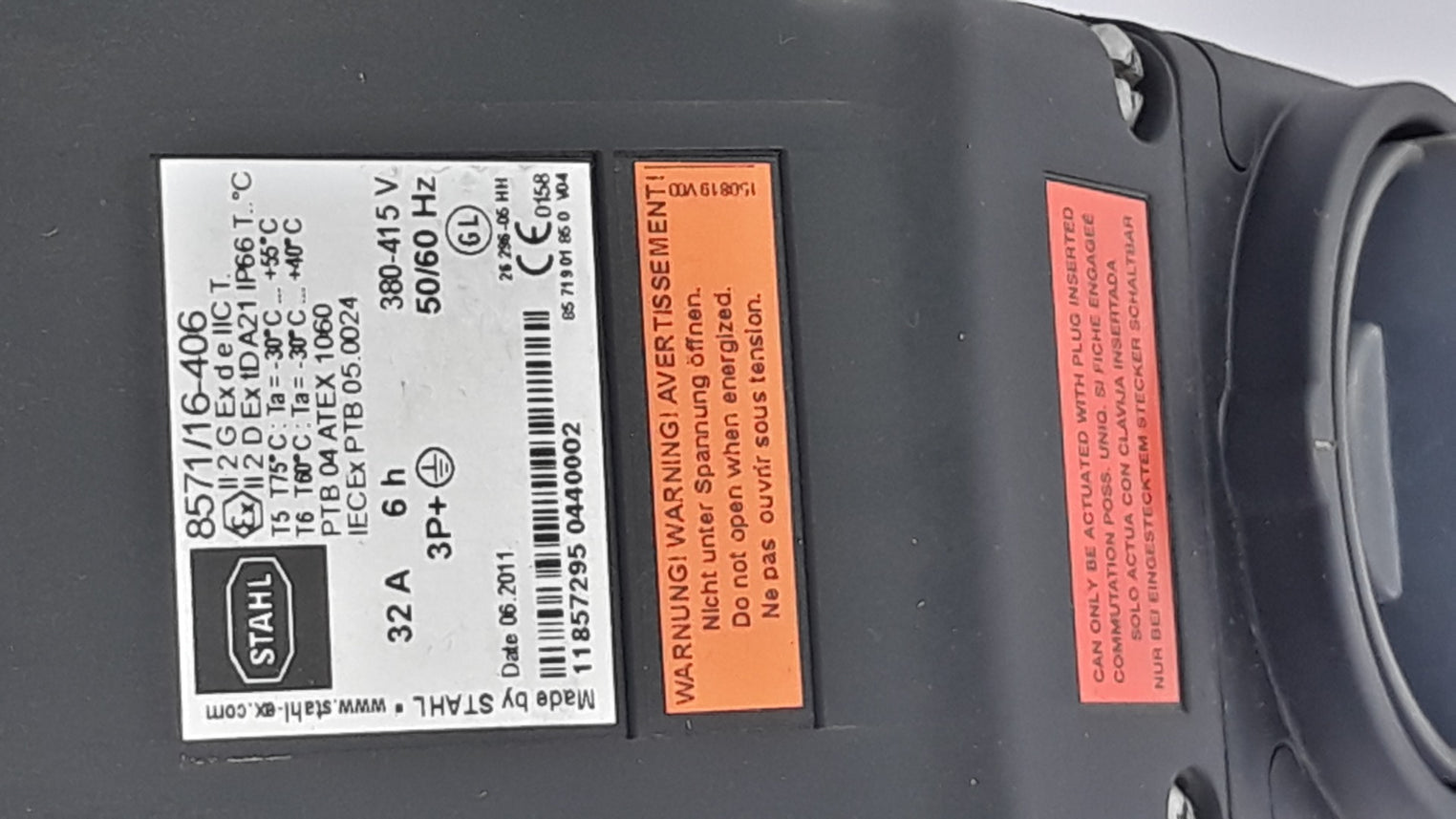 Stahl 8571/16-406 Coupler Sockets 380-415V, 32A 6H