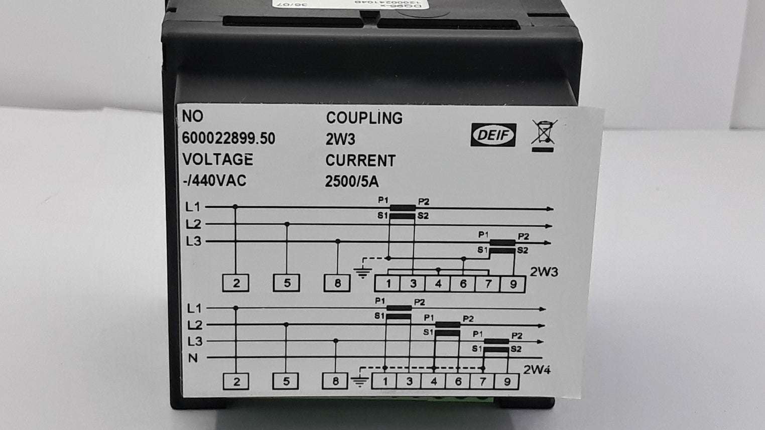 Deif Dq96-x Var/Watt 0 To 1500 Meter Gauge 1200024104B