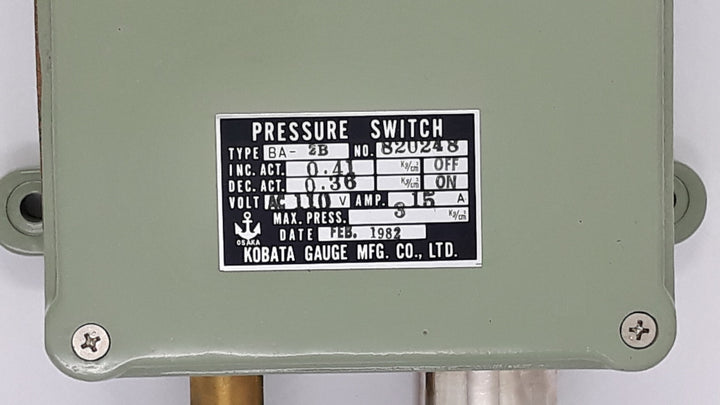 Kobata ba-2b pressure switch 110v 15a