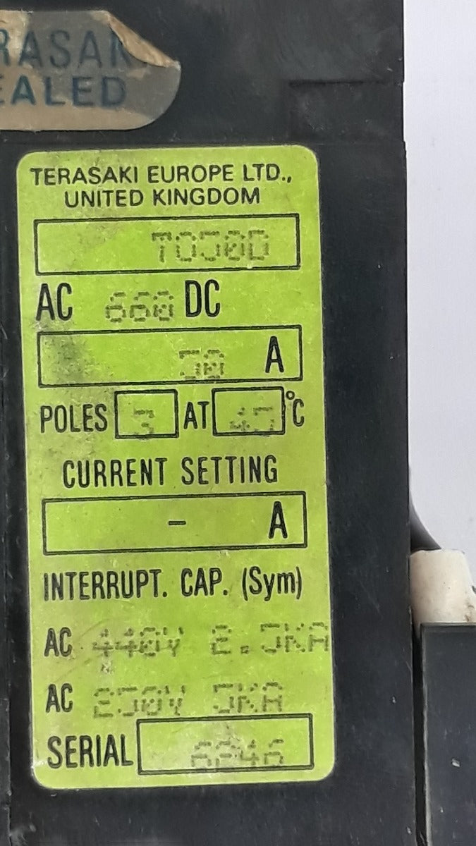 Terasaki 3 Pole Circuit Breaker To-50D 50A