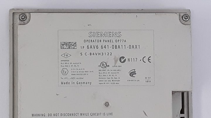 Siemens simatic operator panel op77a 6av6 641-0ba11-0ax1 