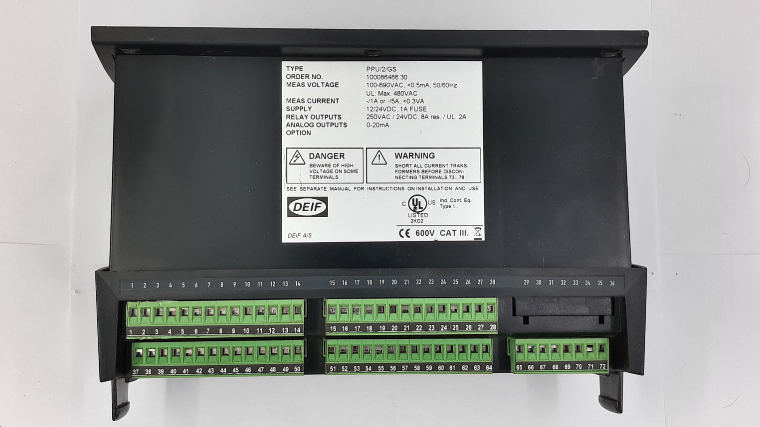 Deif ppu/2/gs generator paralleling and protection unit