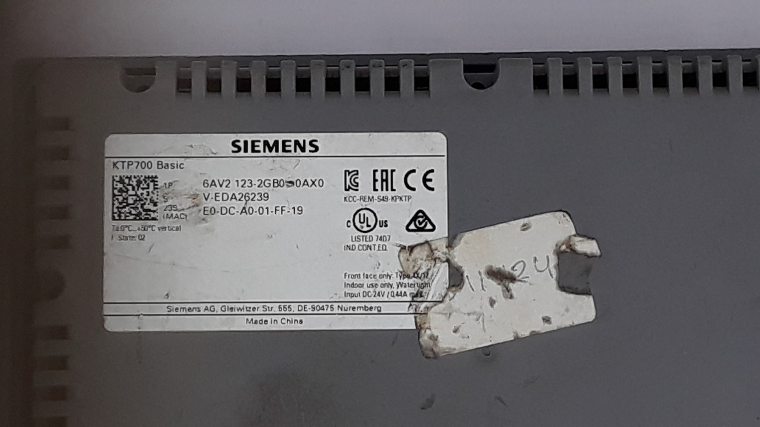 Siemens ktp700 basic 6av2 123-2gb03oax0 touch panel