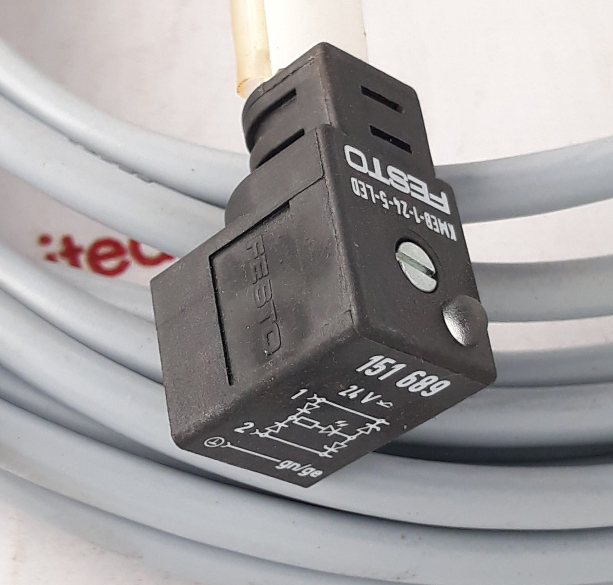 Festo Kmeb-1-24-5 Led Solenoid Plug Socket With Cable