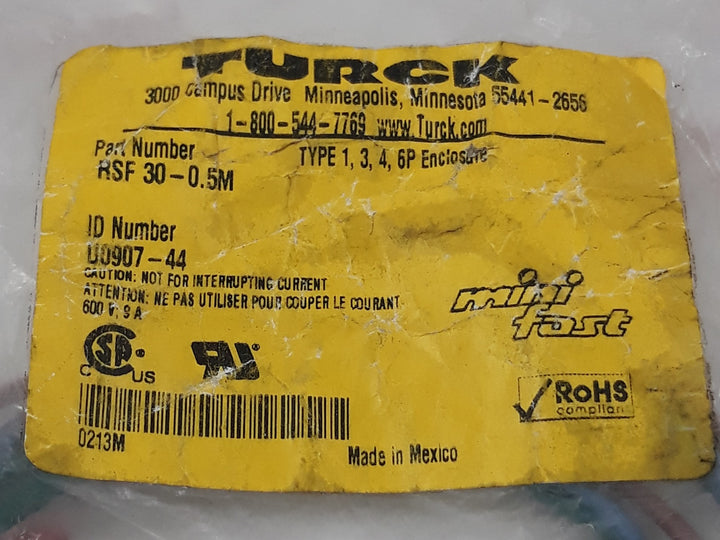 Lot Of 2X Turck Rsf 30-0.5M Minifast Receptacles