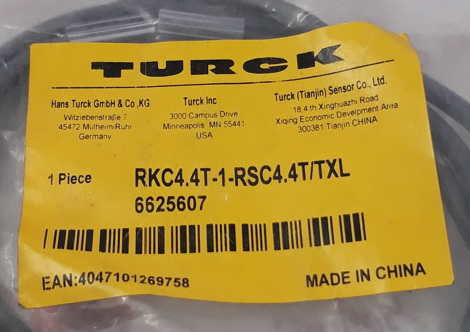 Turck Rkc4-4T-1-rsc4.4T/Txl Cordset