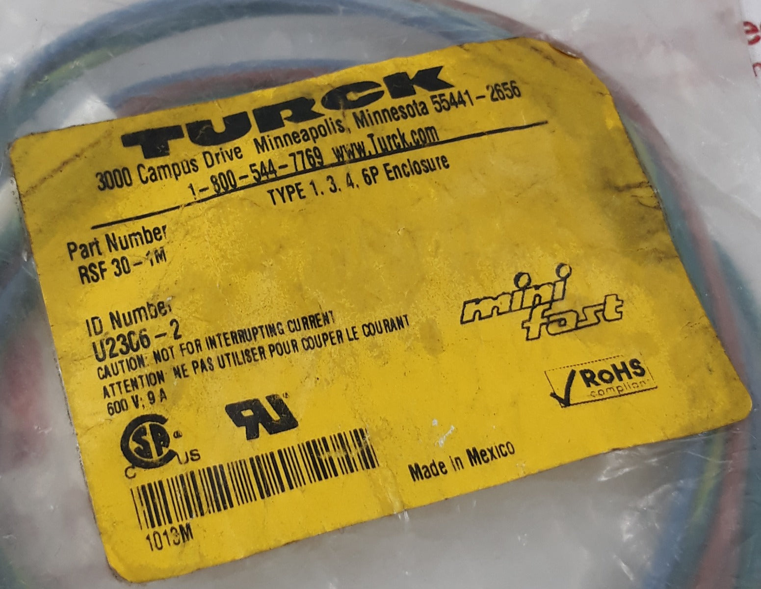 Turck Rsf 30-1M Minifast Receptacles