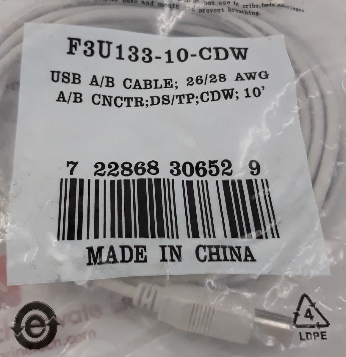 Set Of 5X F3U133-10-cdw Usb A/B Device Cable
