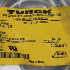 Turck Rkf 40-2M Cordset