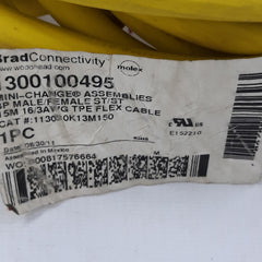 Woodhead Brad Connectivity 1300100495 Cordset 3P Male/Female St/St
