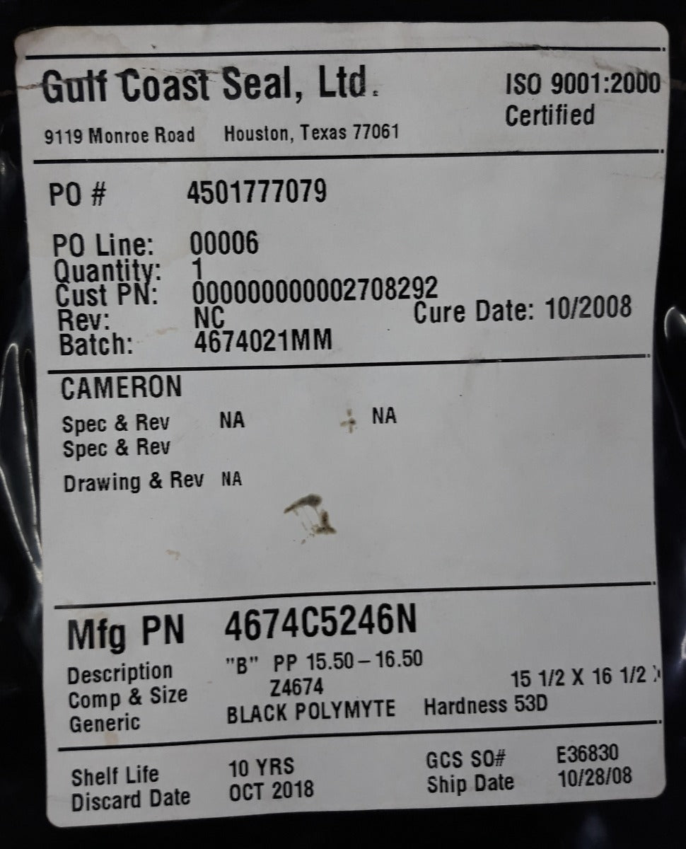 Gulf Coast 4674C5246N Seal Bonnet