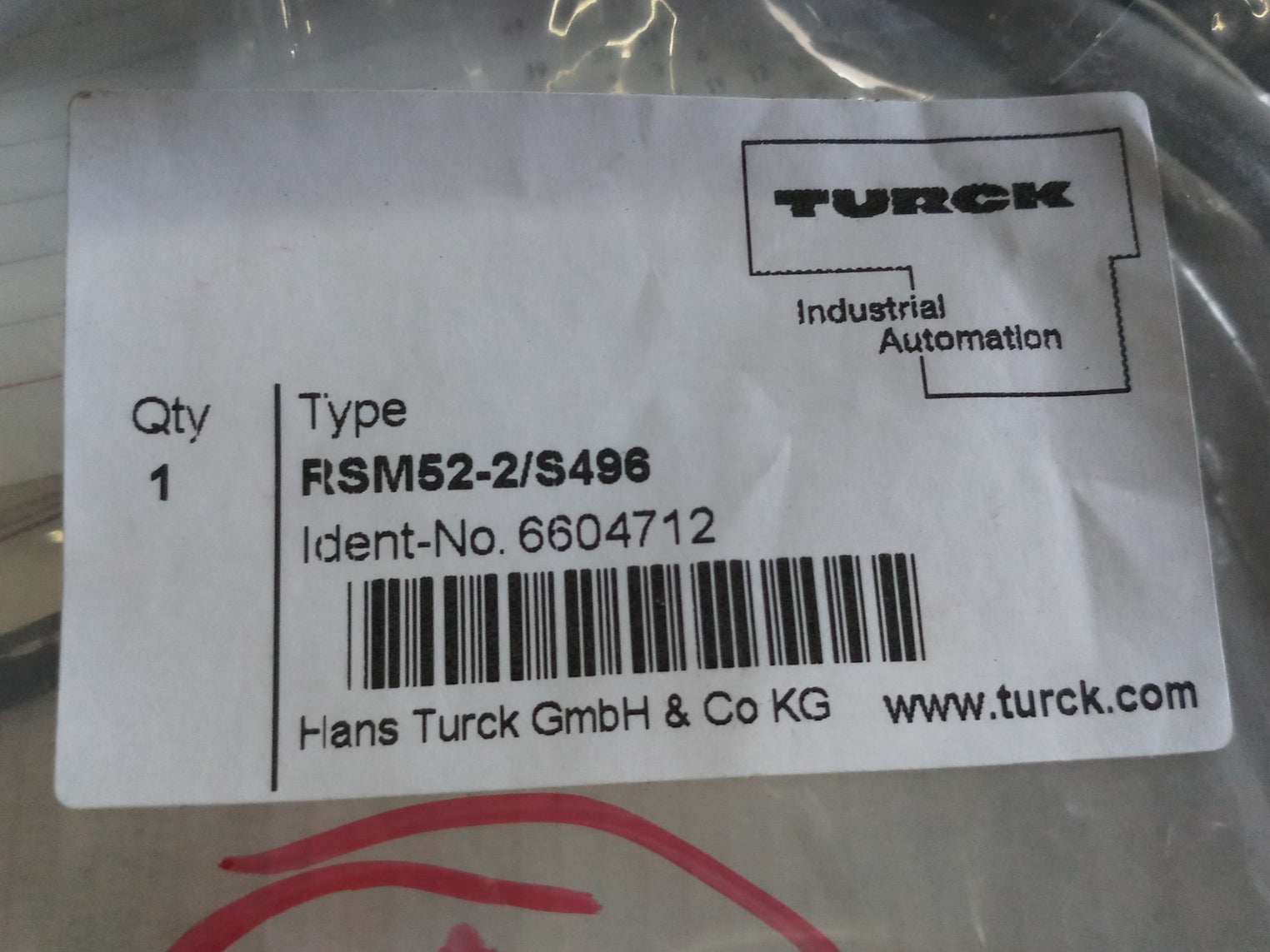 Turck Rsm52-2/S496 Molded Cable