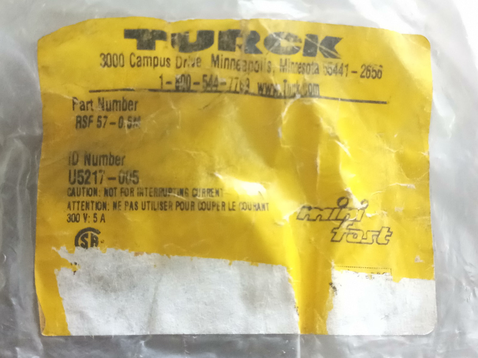 Set of 11x Turck rsf 57-0.5m cable