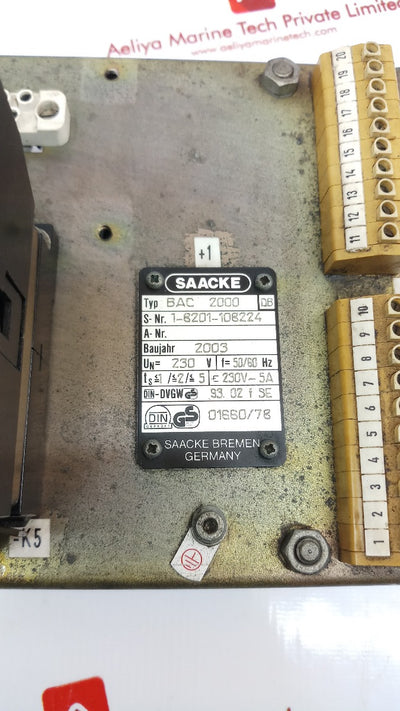 Saacke Bac 2000 Burner Control Unit 230V 50/60Hz