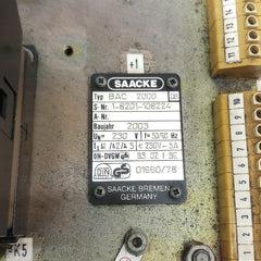 Saacke Bac 2000 Burner Control Unit 230V 50/60Hz