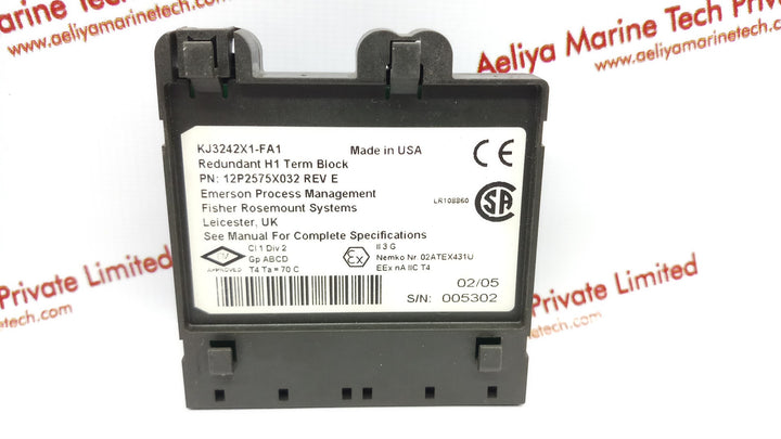 Emerson fisher rosemount 12p2575x032 kj3242x1-fa1 redundant h1 term block