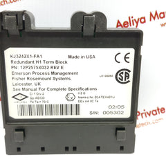 Emerson fisher rosemount 12p2575x032 kj3242x1-fa1 redundant h1 term block