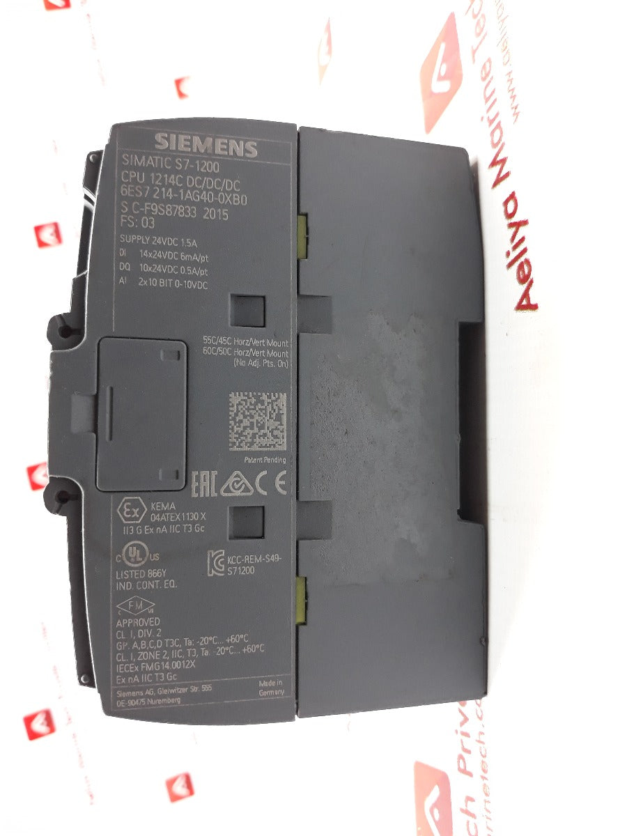 Siemens simatic s7-1200 6es7 214-1ag40-0xb0