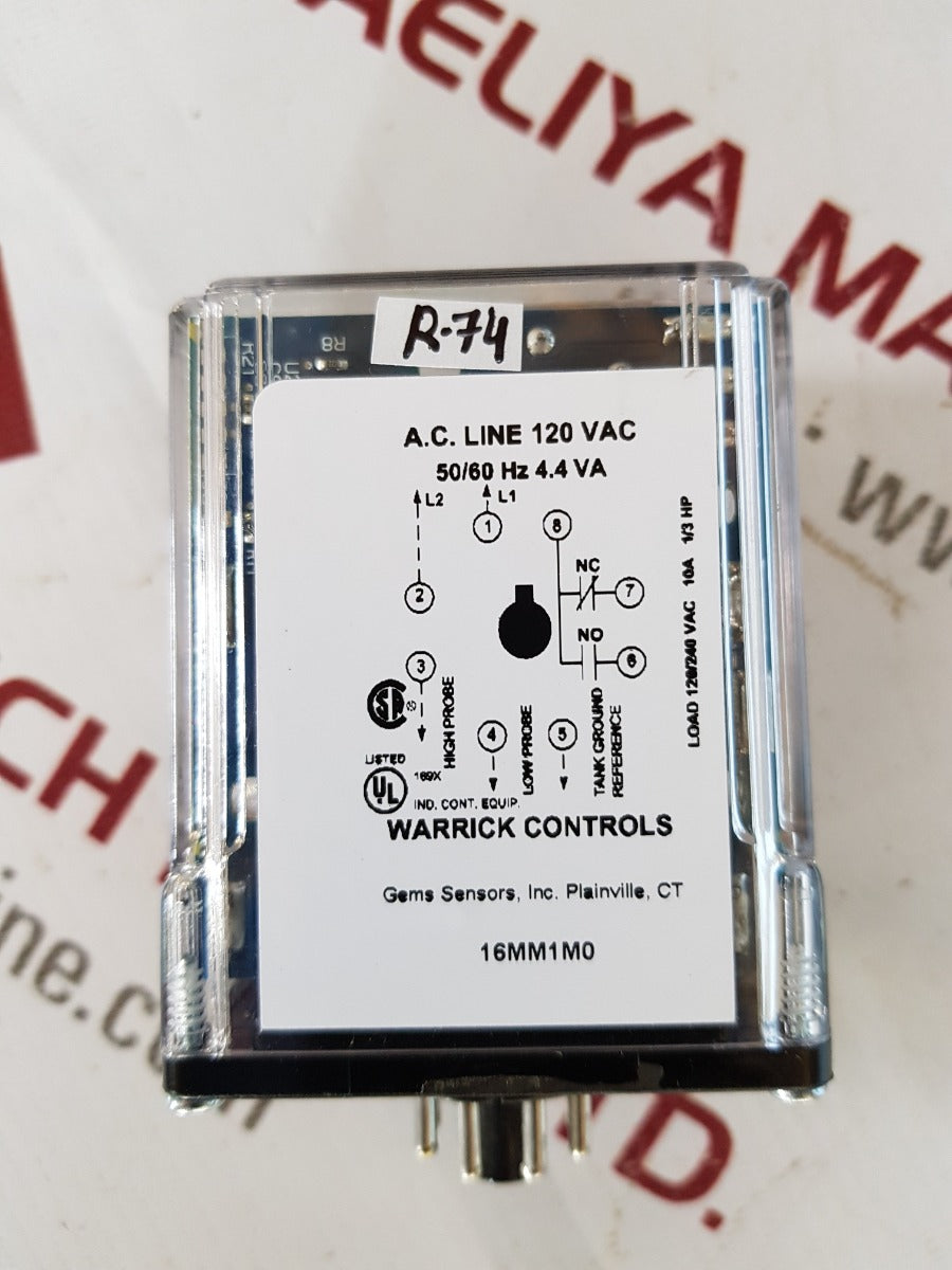 Warrick controls 16mm1m0 high sensitivity control relay 120 vac