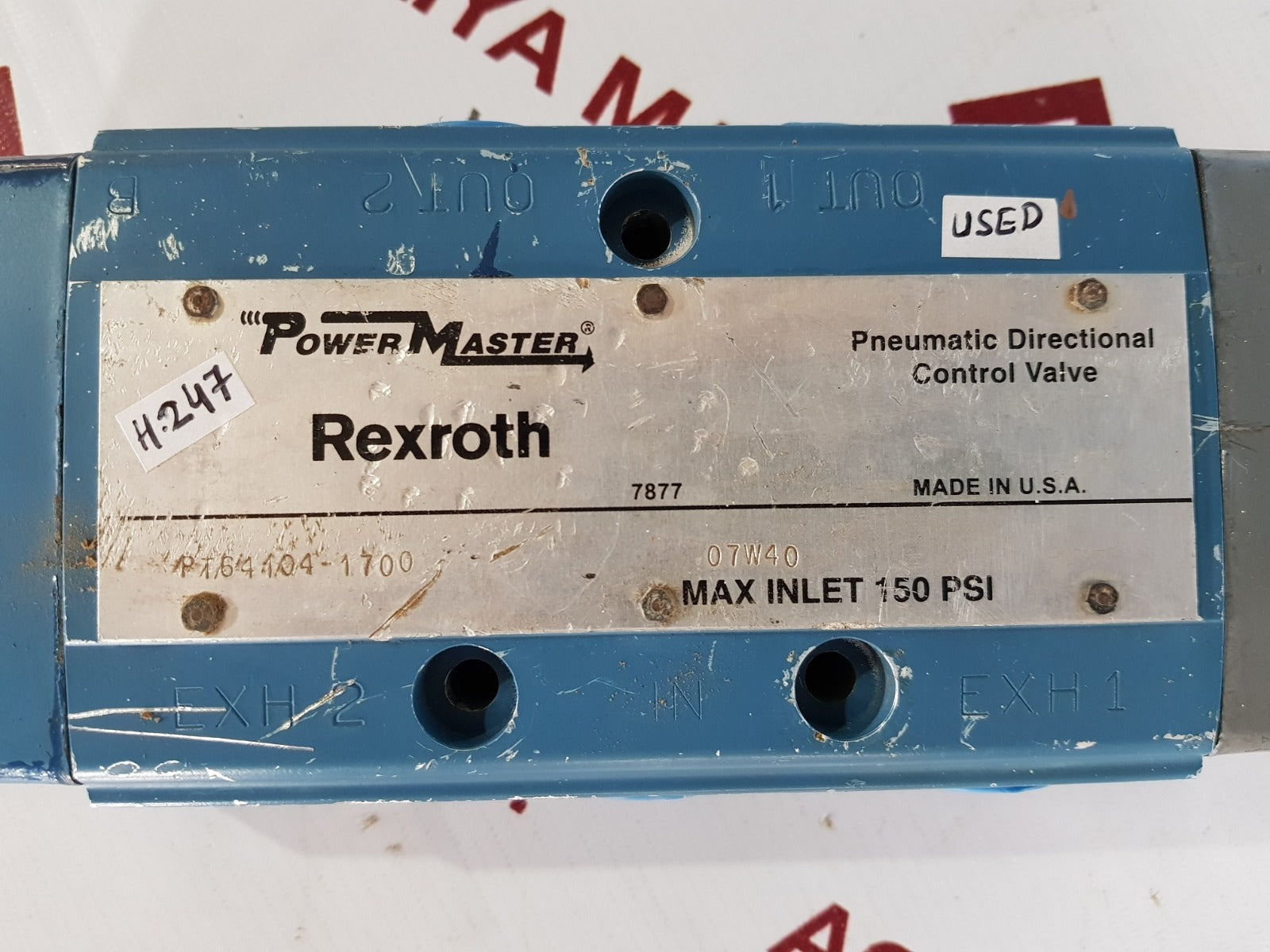 Rexroth power master pt64104-1700 pneumatic directional control valve