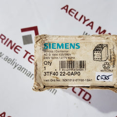 Siemens 3tf4022-0a contactor