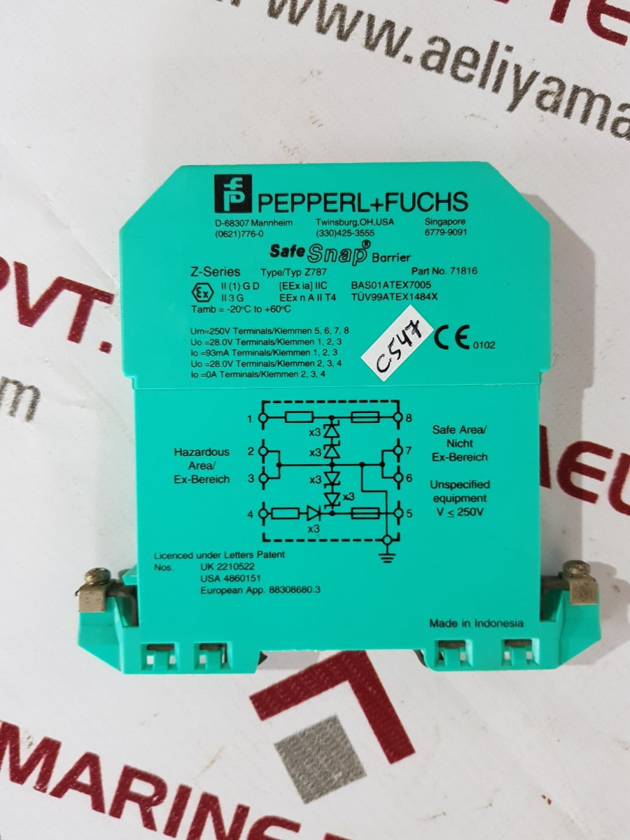 Pepperl+fuchs z787 safesnap barrier 71816