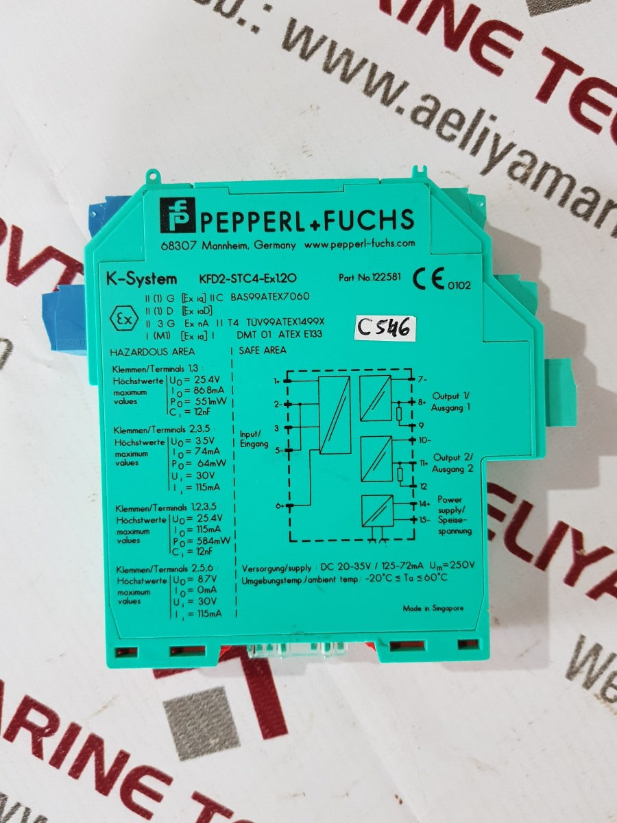 Pepperl+fuchs kfd2-stc4-ex1.20 safety barrier 122581